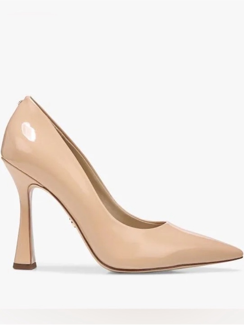 Sam Edelman Patent Pointed-Toe High Heel in Nude